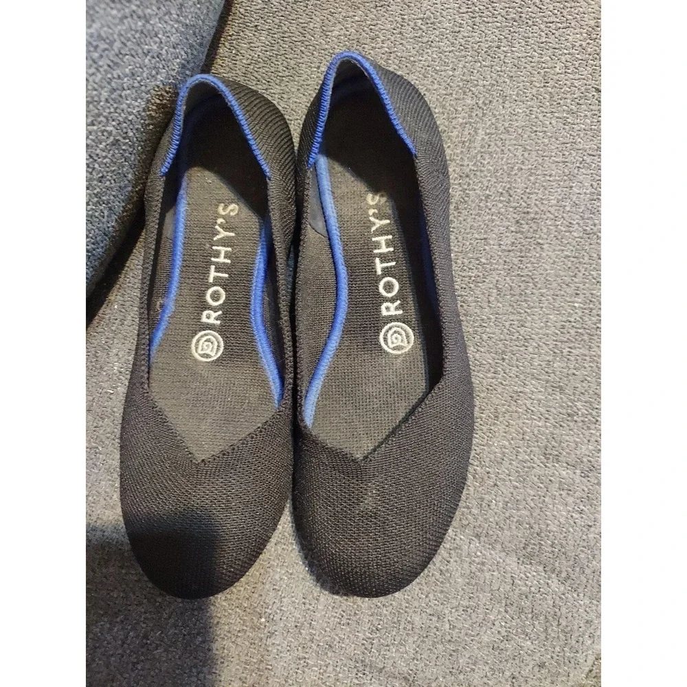Rothy's The‎ Point Black Slip On Flat Shoes Women's Size US 6 Y2k Boho Grunge